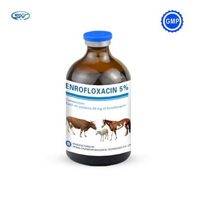 Κτηνιατρική εκχύσιμη έγχυση 50mg 50ml/100ml Enrofloxacin φαρμάκων για τα άλογα βοοειδών