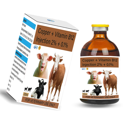Χαλκός + βιταμίνη B12 2% + 0,1% κτηνιατρικά εκχύσιμα φάρμακα για την ανεπάρκεια χαλκού στα πρόβατα